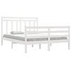 vidaXL Bedframe massief hout wit 135x190 cm