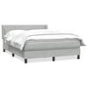 vidaXL Boxspring met matras fluweel lichtgrijs 160x210 cm
