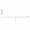 vidaXL Bedframe met hoofdbord metaal wit 150x200 cm