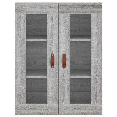 vidaXL Hoge kast 69,5x34x180 cm bewerkt hout grijs sonoma eikenkleurig