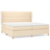 vidaXL Boxspring met matras stof cr&egrave;mekleurig 200x200 cm