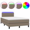 vidaXL Boxspring met matras en LED stof taupe 120x190 cm