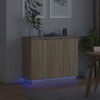vidaXL LED Sideboard Sonoma Eiken 90 x 32 x 75 cm Bewerkt hout