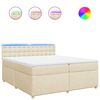 vidaXL Boxspring met matras stof cr&egrave;mekleurig 200x200 cm