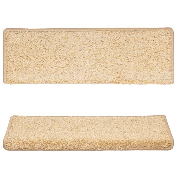vidaXL Trapmatten 15 st 65x21x4 cm cr&egrave;me met rechthoekige rand