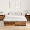 vidaXL Opbergbedframe met opslag Oud Hout 135 x 190 cm Bewerkt hout
