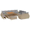 vidaXL Tuin Sofa Set met kussen met opslag 13 pcs beige en lichtgrijs