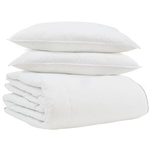 vidaXL Winter Dekbed met kussen 3 pcs Wit Donsveertjes