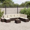 vidaXL Tuin Sofa Set met kussen 8 pcs Bruin en Crème poly rattan