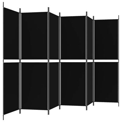 vidaXL Kamerscherm met 6 panelen 300x180 cm stof zwart