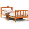 vidaXL Bedframe met hoofdbord massief grenenhout wasbruin 90x190 cm