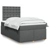 vidaXL Boxspring met matras stof donkergrijs 120x200 cm
