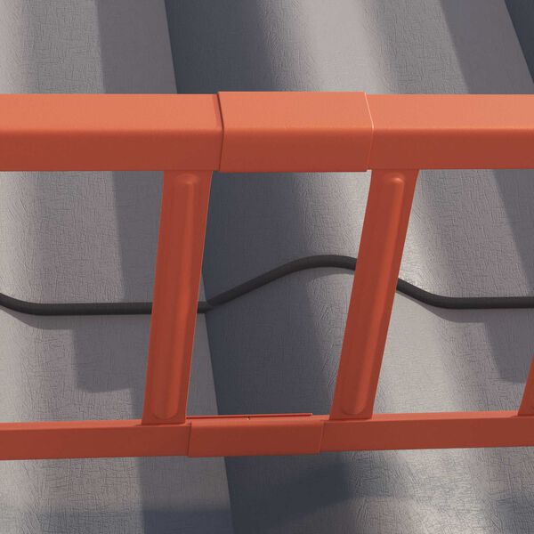 vidaXL Dak sneeuwbeugel Rood 1200 x 2,5 x 20 cm Staal