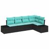 vidaXL Tuin Sofa Set 5 st Zwart poly rattan
