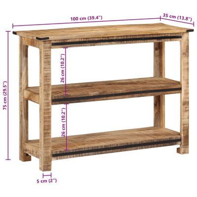 vidaXL Wandtafel 100x35x75 cm massief mangohout