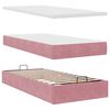 vidaXL Ottoman bed met matras 90x200cm fluweel roze