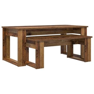 vidaXL Koffietafel Set 2 st Oudhout 100 x 50 x 42 cm Bewerkt hout