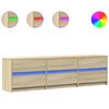vidaXL Tv-meubel met LED 180x34x50 cm bewerkt hout sonoma eikenkleurig