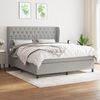 vidaXL Boxspring met matras stof lichtgrijs 160x200 cm