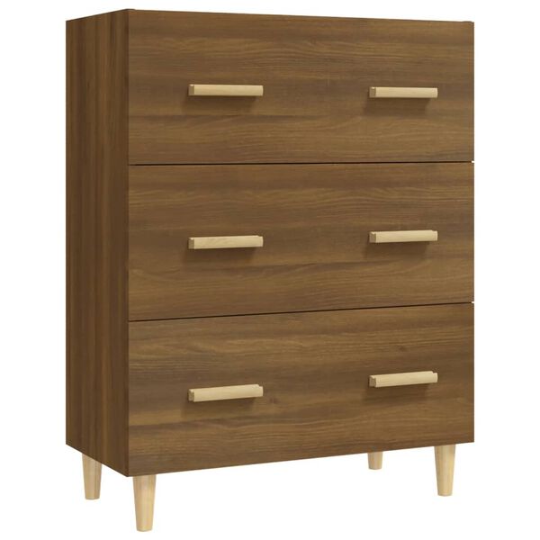 vidaXL Dressoir 70x34x90 cm bewerkt hout bruin eikenkleur
