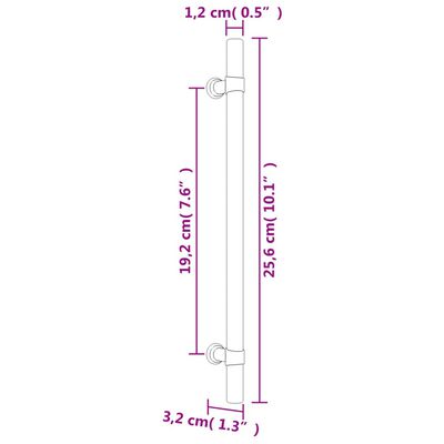 vidaXL Handvatten 5 st 192 mm roestvrij staal zwart