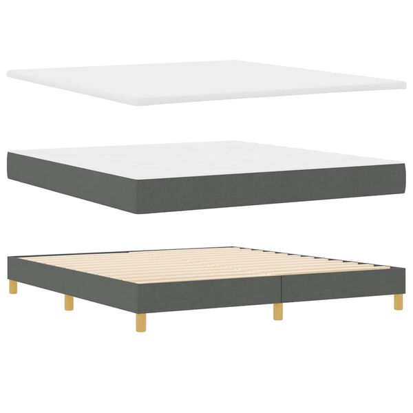 vidaXL Boxspringbed met matras Donkergrijs 200 x 180 cm Stof