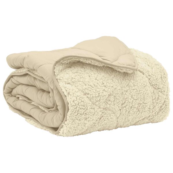 vidaXL Zomer Dekbed Cr&egrave;me 200 x 220 cm Microfiber en Teddy fleece