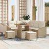 vidaXL Tuin Sofa Set met kussen 8 pcs Beige Poly riet