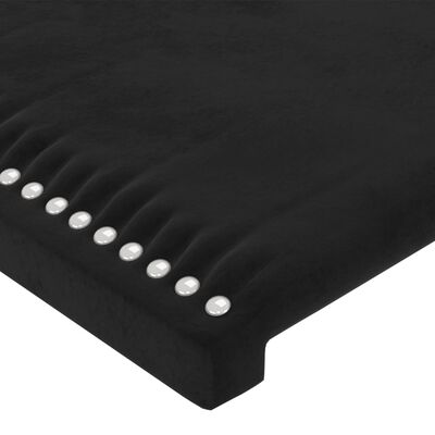 vidaXL Hoofdbord met randen 93x16x78/88 cm fluweel zwart