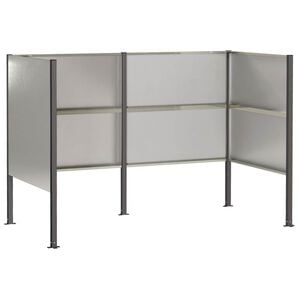 vidaXL Afvalcontainer scherm 167 x 85 x 113 cm Roestvrij staal zilver