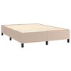 vidaXL Boxspring met matras en LED kunstleer cappuccinokleur 140x190cm