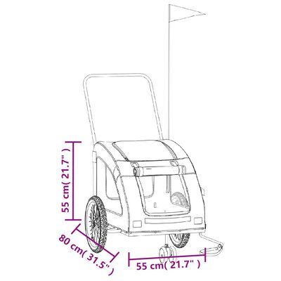 vidaXL Hondenfietstrailer oxford stof en ijzer oranje en grijs