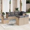 vidaXL 8-delige Loungeset met kussens poly rattan beige