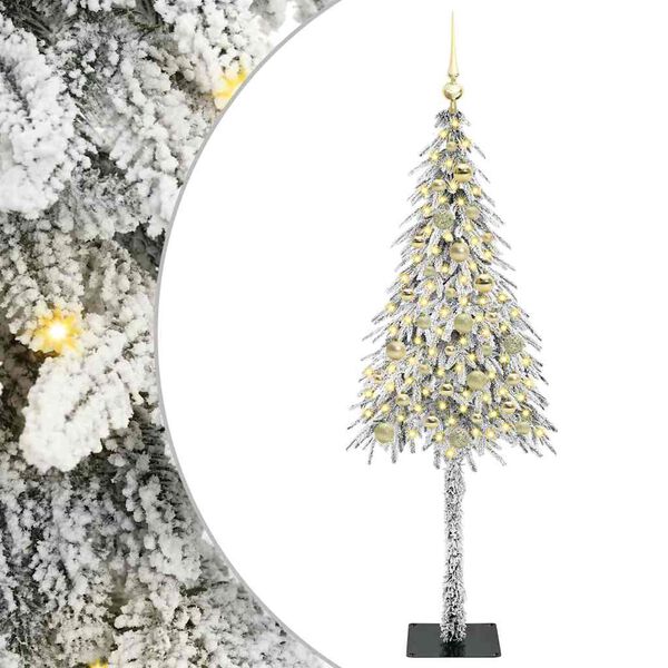vidaXL Kerstboom met 150 LED met standaard Wit 150 cm PE en staal