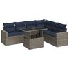 vidaXL 7-delige Loungeset met kussens poly rattan acacia zwart