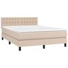 vidaXL Boxspring met matras en LED kunstleer cappuccinokleur 140x190cm