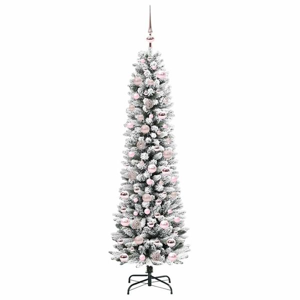 vidaXL Kunstkerstboom met 300 LED Wit 180 cm PVC en Metaal en Plastic