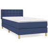 vidaXL Boxspring met matras stof blauw 90x190 cm