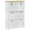 vidaXL Schoenenkast Corona Wit 99 x 32 x 138 cm Massief grenenhout