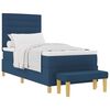 vidaXL Boxspring bed met hoofdeinde Blauw 200 x 90 cm Stof