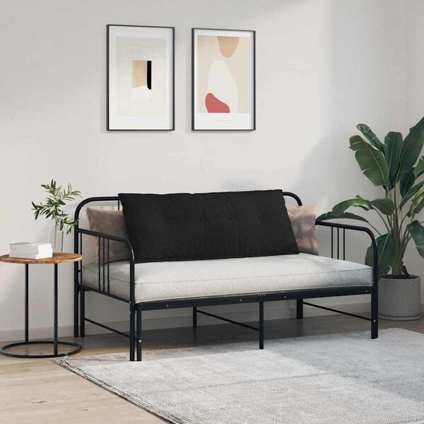 vidaXL Rugkussen Zwart 120 x 19 x 50 cm Stof