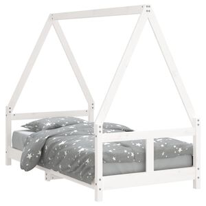 vidaXL Kinderbedframe 80x160 cm massief grenenhout wit