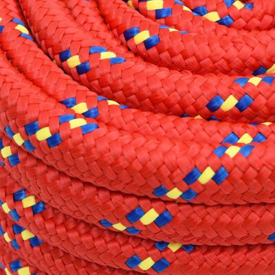 vidaXL Boottouw 20 mm 50 m polypropyleen rood