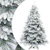 vidaXL Kunst Kerstboom met Geveerde Takken, Sneeuw Bedekt Wit 180 cm