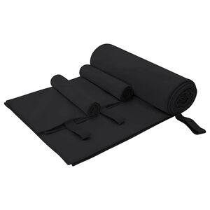 vidaXL Set van Sporthanddoeken 3 st Zwart 210 x 100 cm