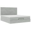 vidaXL Ottoman bed met matrassen en LED's 200x200cm fluweel lichtgrijs