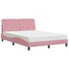vidaXL Bed met matras fluweel roze 120x200 cm