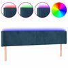 vidaXL Hoofdbord LED 203x16x78/88 cm fluweel donkerblauw