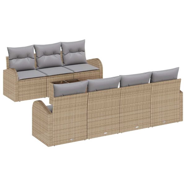 vidaXL Tuin Sofa Set Beige 55 x 55 x 37 cm poly rattan