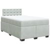 vidaXL Boxspring met matras fluweel lichtgrijs 120x190 cm